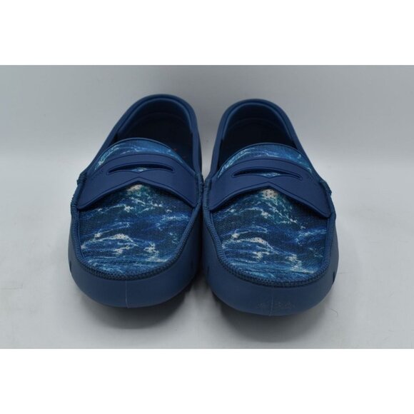 SWIMS Mens Size 9 Ensign Blue Printed Penny Loafers Shoes main image 11